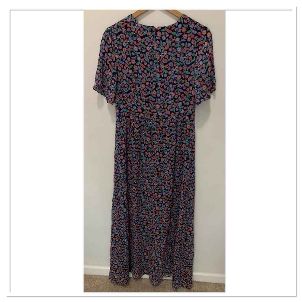 Boden Veronica Maxi Dress French Navy Trailing Posy Red Size 6 - Picture 8 of 13